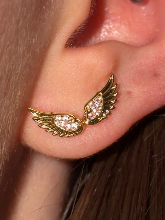 Gold Angel Wings Earrings