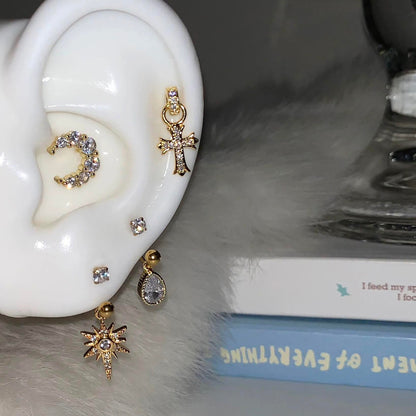 Heavenly Orbit Gold Earring Stack