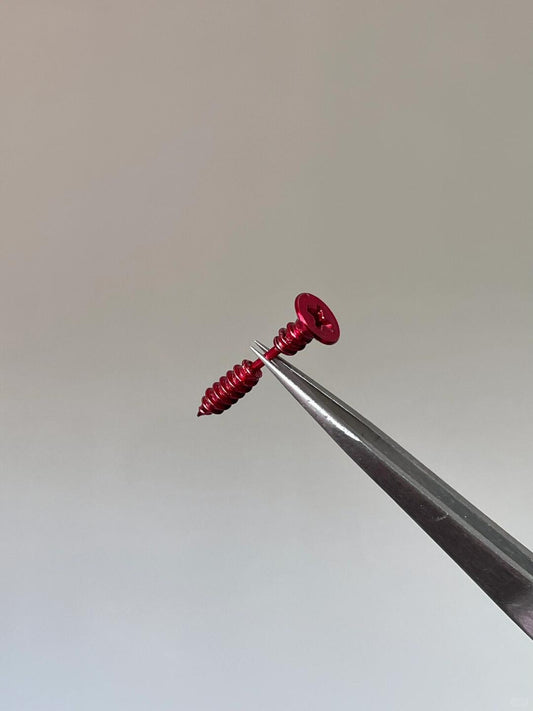 Red Screw Helix Earrings