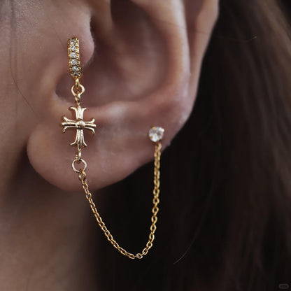 Nocturne Cross Chain Earrings