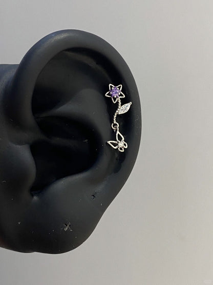 Lilac Bloom Helix Earrings
