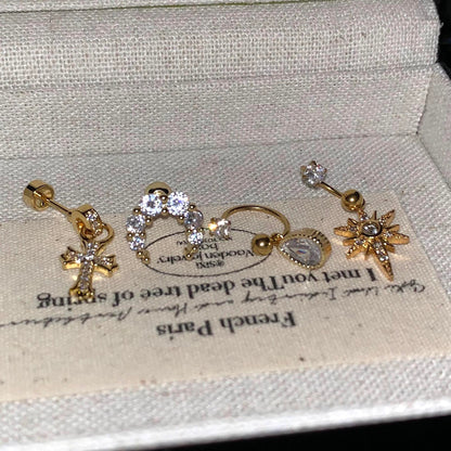 Heavenly Orbit Gold Earring Stack