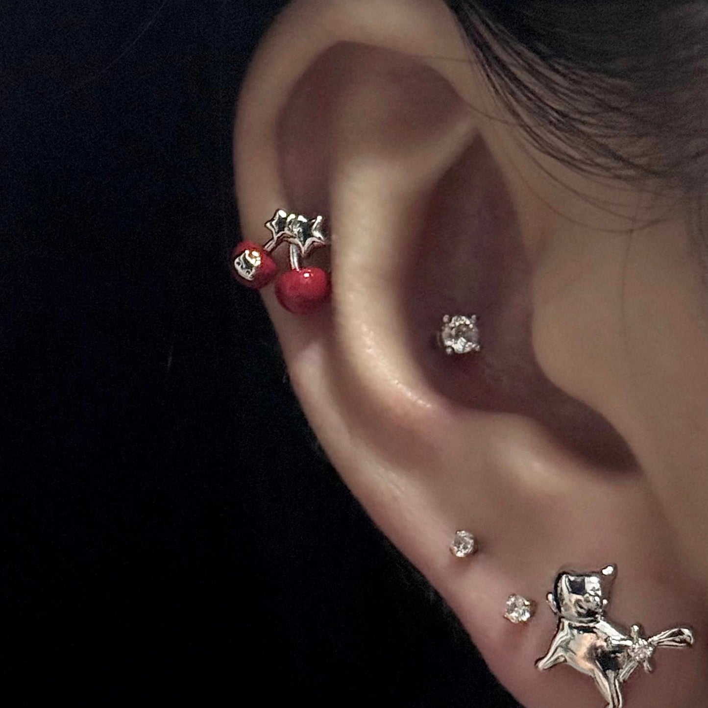 Cosmic Kitty Helix Earrings