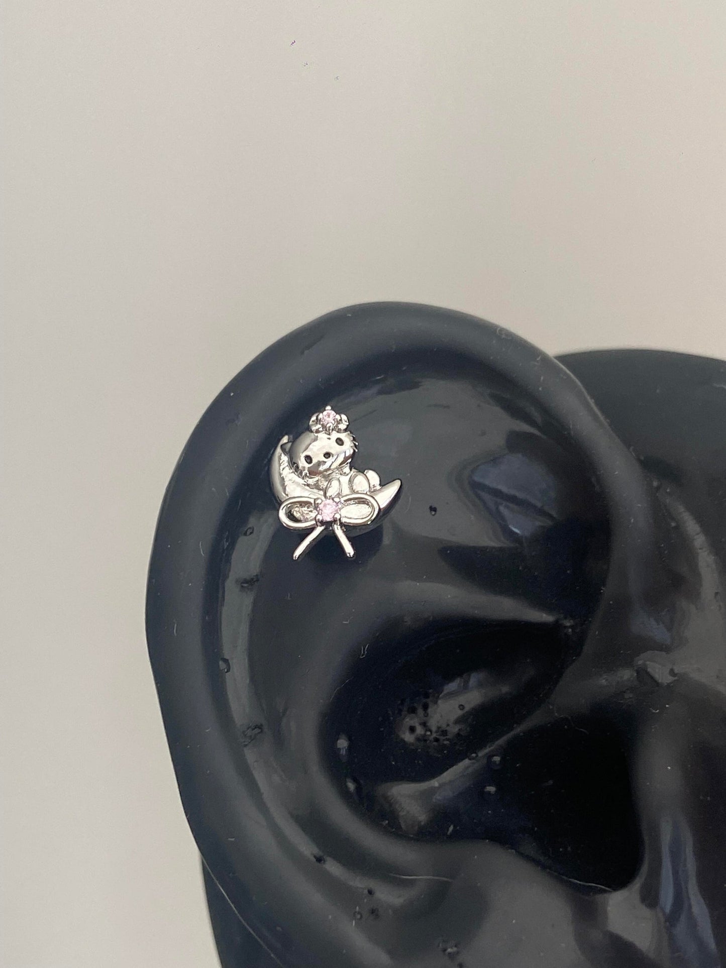 Moon Kitty Helix Earrings