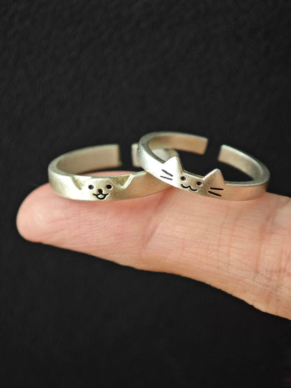 Kitty & Doggy Matching Adjustable Ring