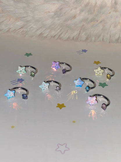 Soft Lilac Starweave Helix Earrings