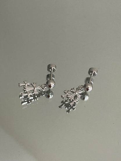 Triple Cross Helix Earrings
