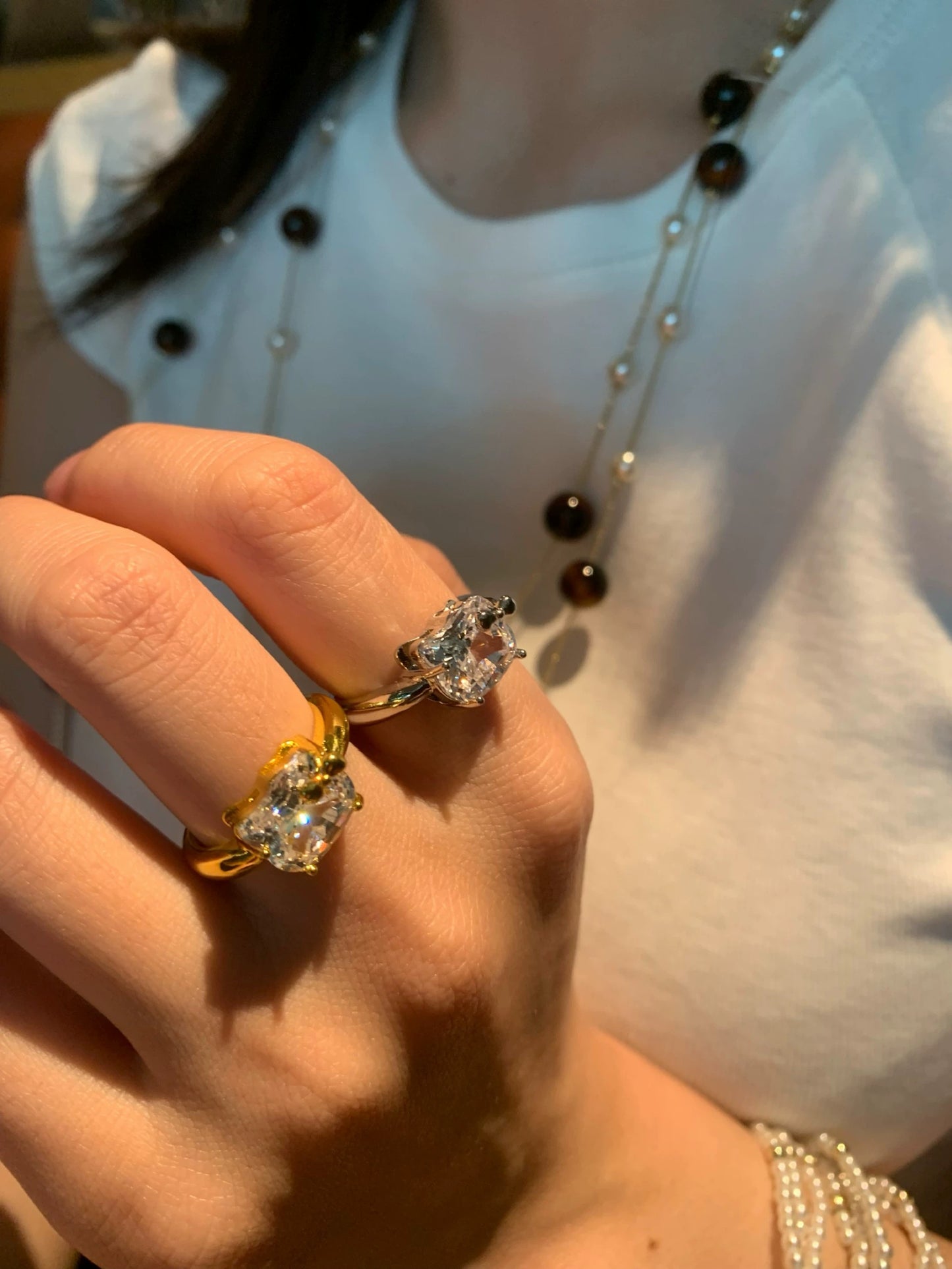 Matching Kitty Glitz Adjustable Rings & Earrings Set