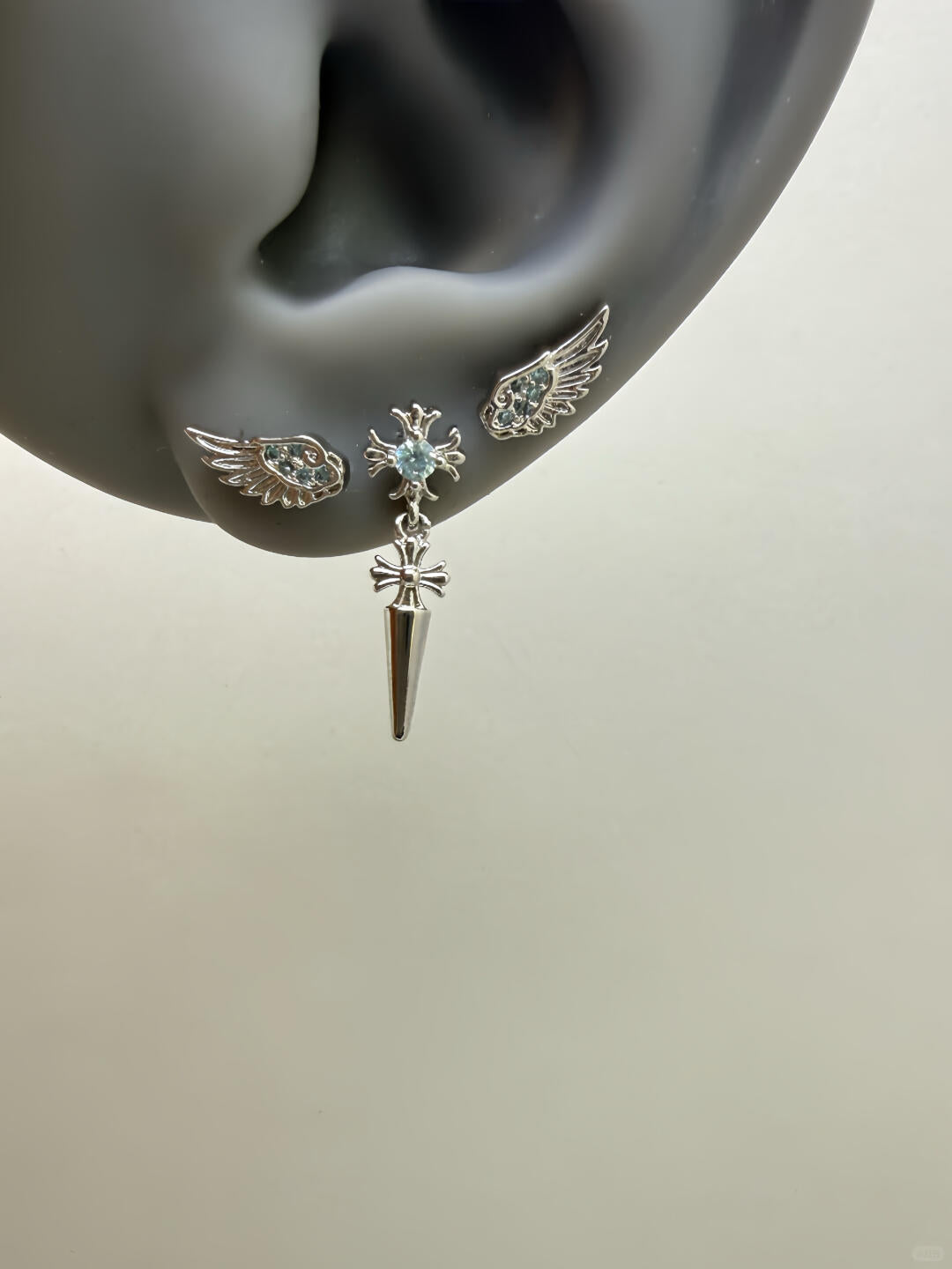 Arctic Angel Triple Lobe Earring Stack