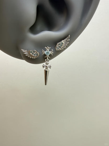 Arctic Angel Triple Lobe Earring Stack
