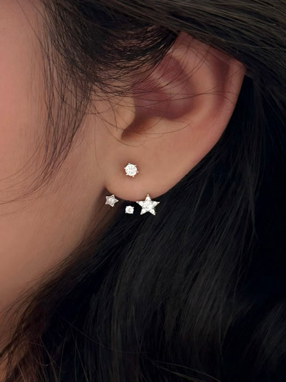 Silver Celeste Star Earrings