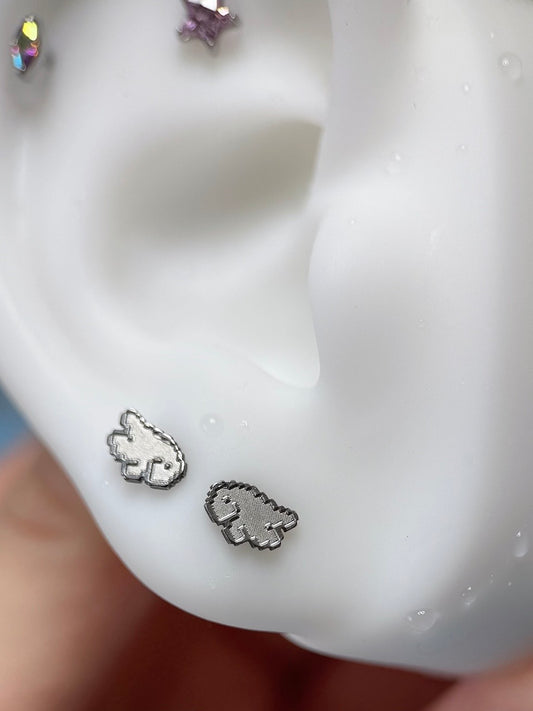 Silver Wing Hoop Earrings
