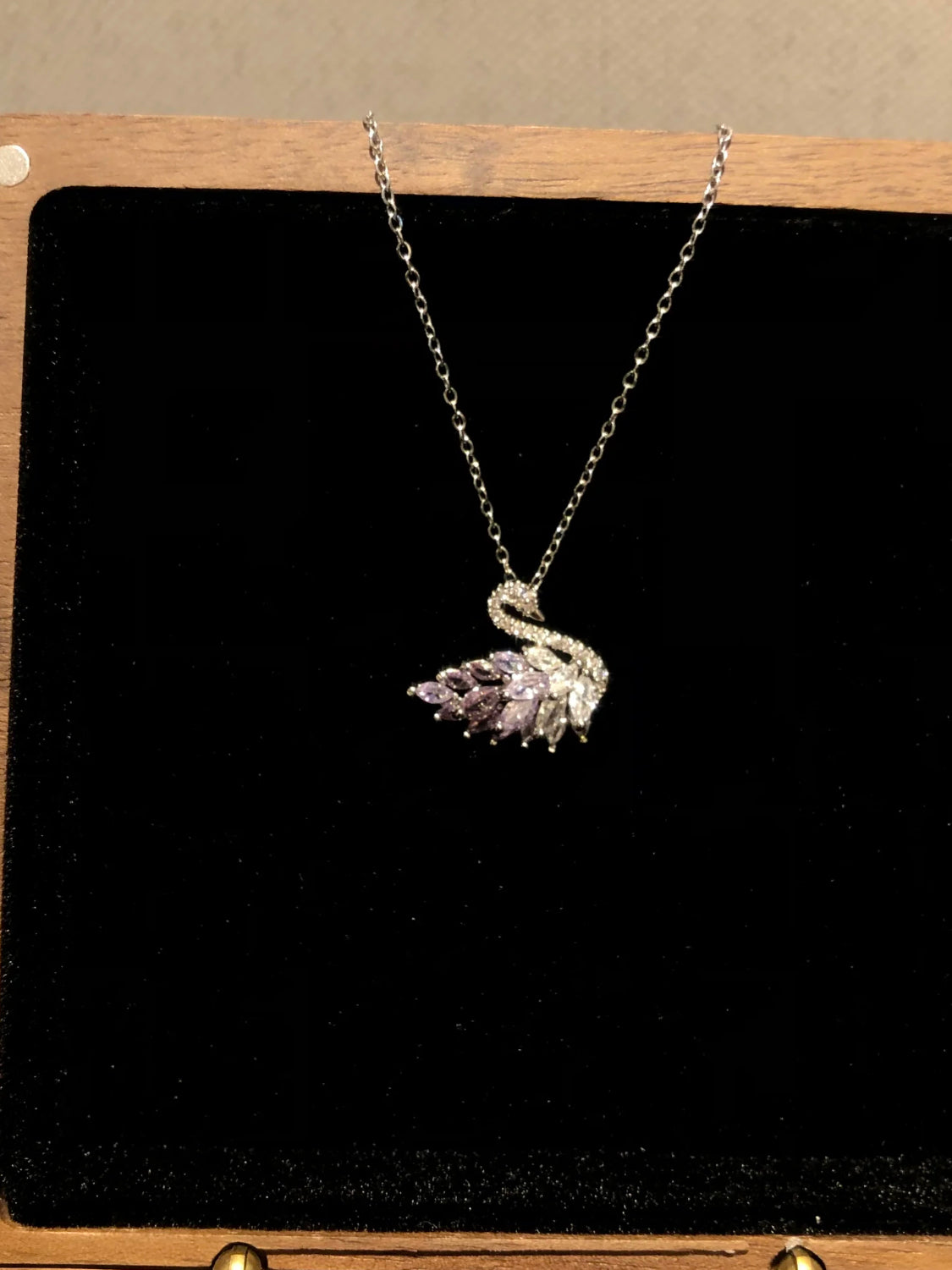 Lilac Grace Swan Necklace
