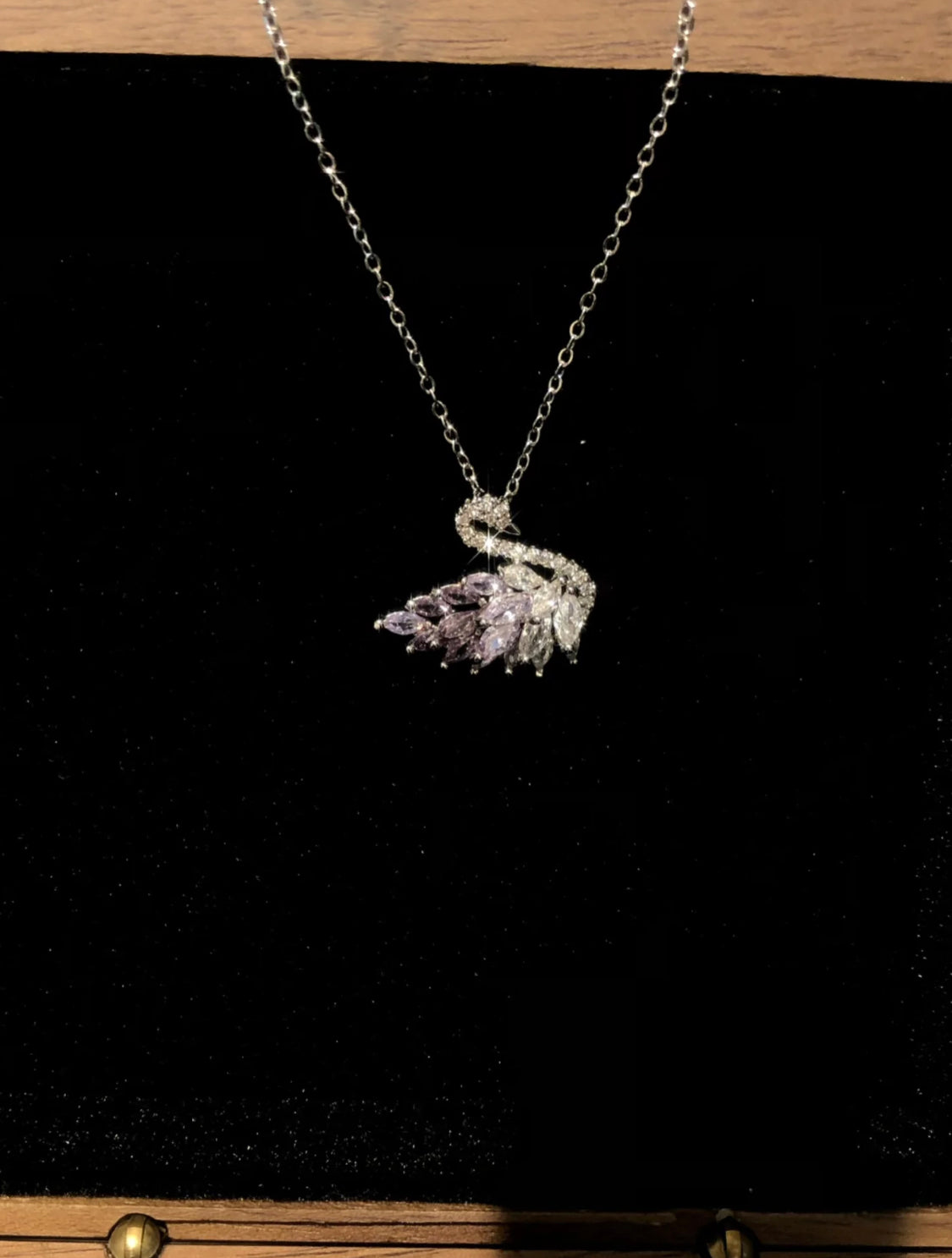 Pink Grace Swan Necklace