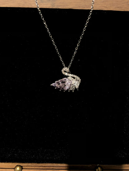 Pink Grace Swan Necklace