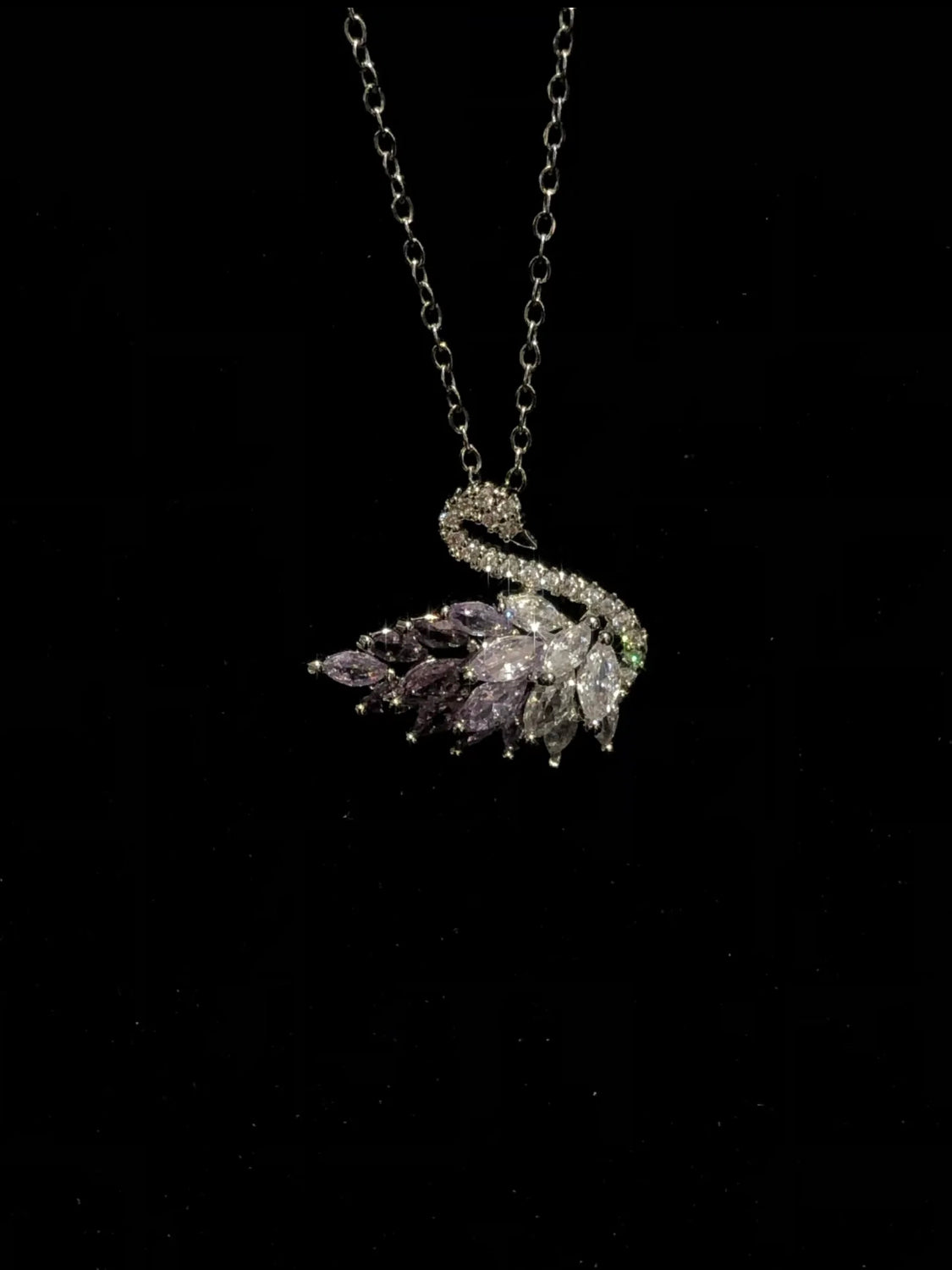 Pink Grace Swan Necklace