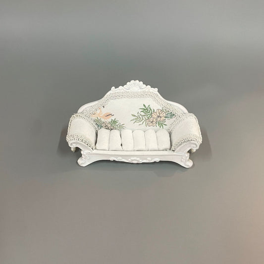 White Floral Sofa Jewelry Tray