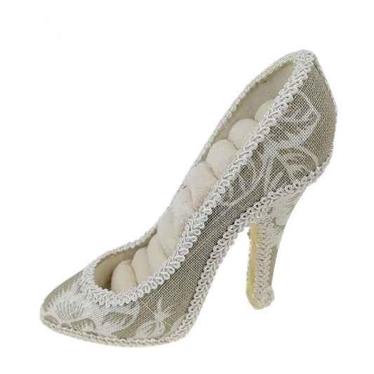 Burlap Shoe Ring Holder