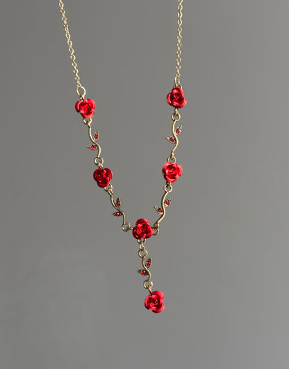 Red Rose Vine Necklace