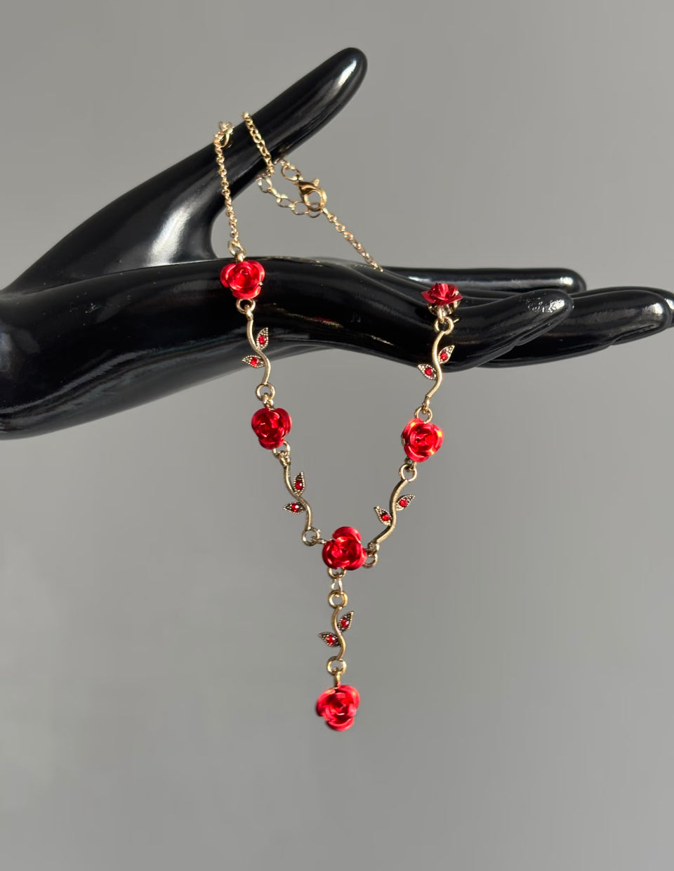 Red Rose Vine Necklace