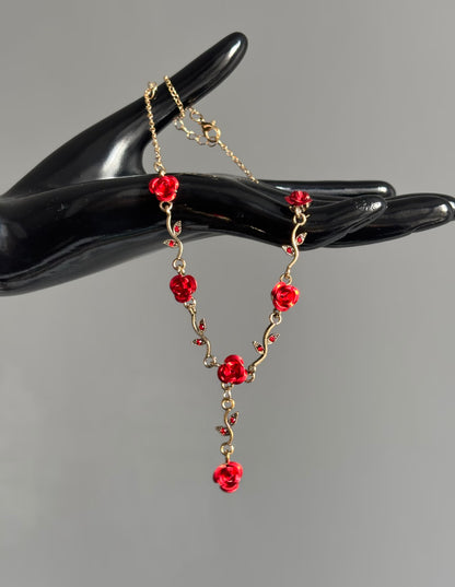 Red Rose Vine Necklace