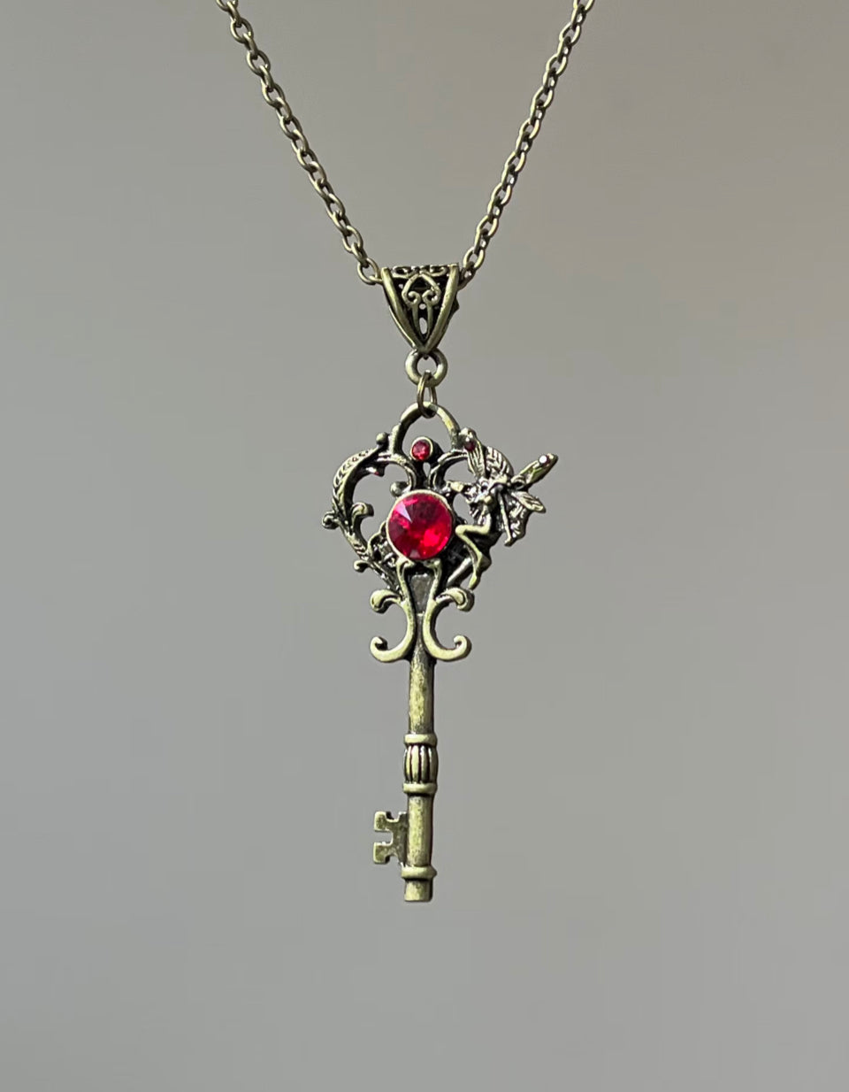 Antique Fairy Skeleton Key Necklace