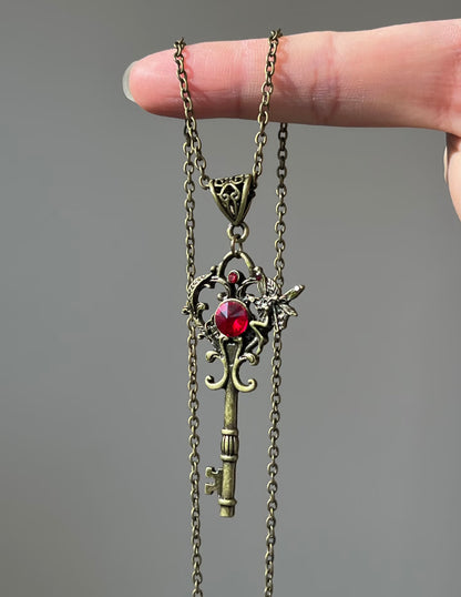 Antique Fairy Skeleton Key Necklace