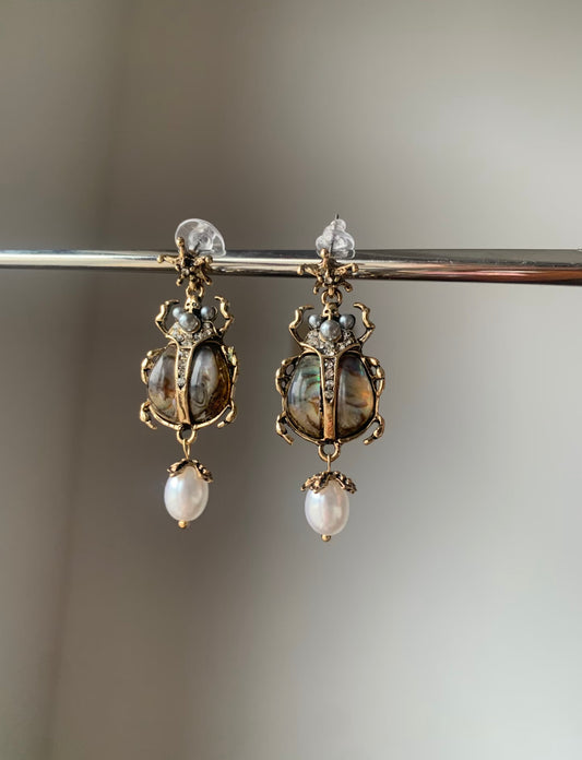 scarab beetle earrings
