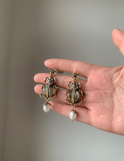 scarab beetle earrings