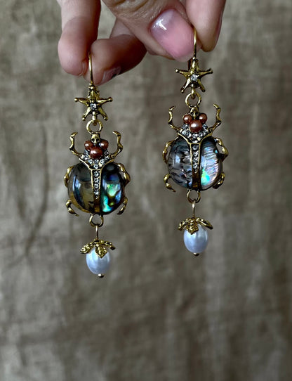 scarab beetle earrings