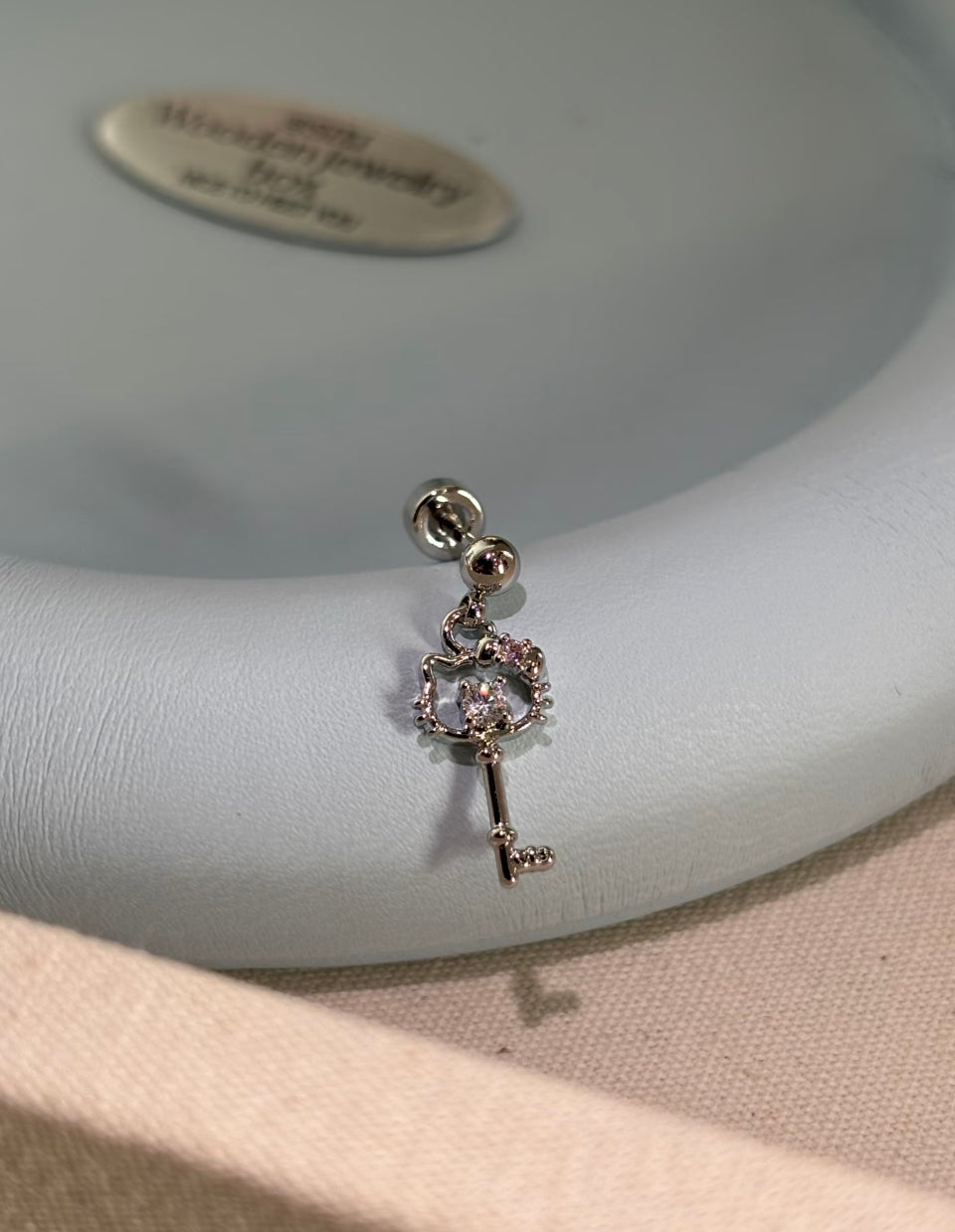 H Kitty Charm Key Earrings