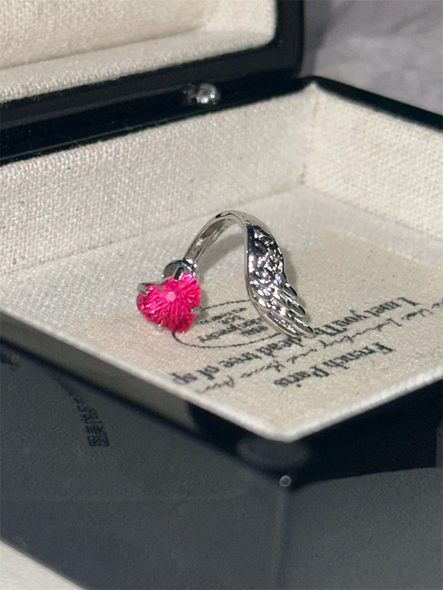 Pink Ethereal Heart and Wings Helix Earrings