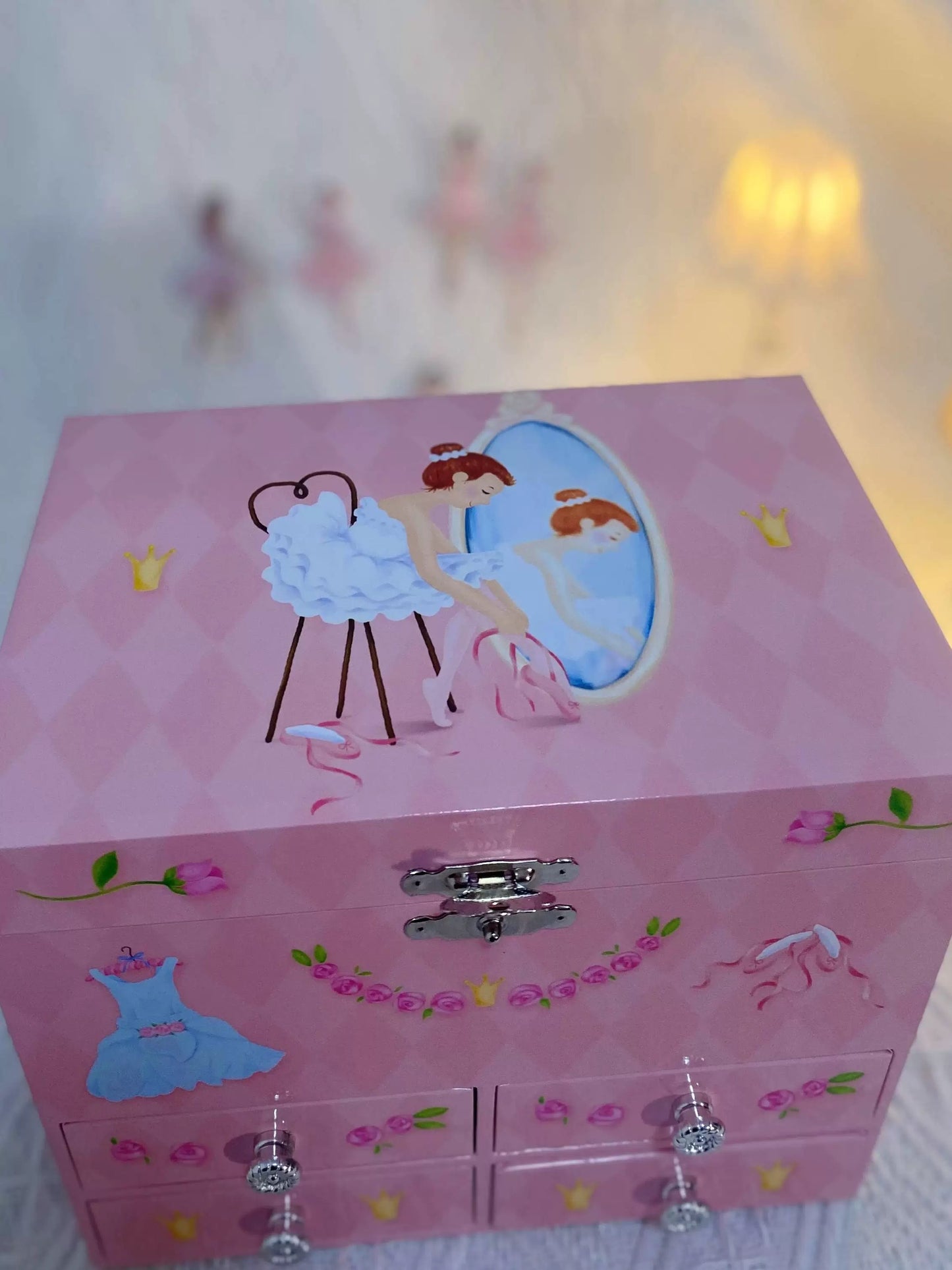Pink Swan Princess Jewelry Chest