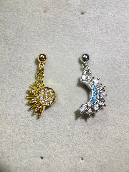 Celestial Gold & Silver Dangle Earrings