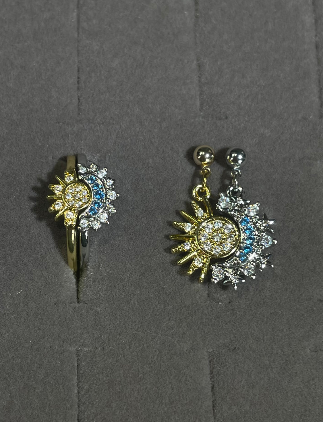 Celestial Gold & Silver Dangle Earrings