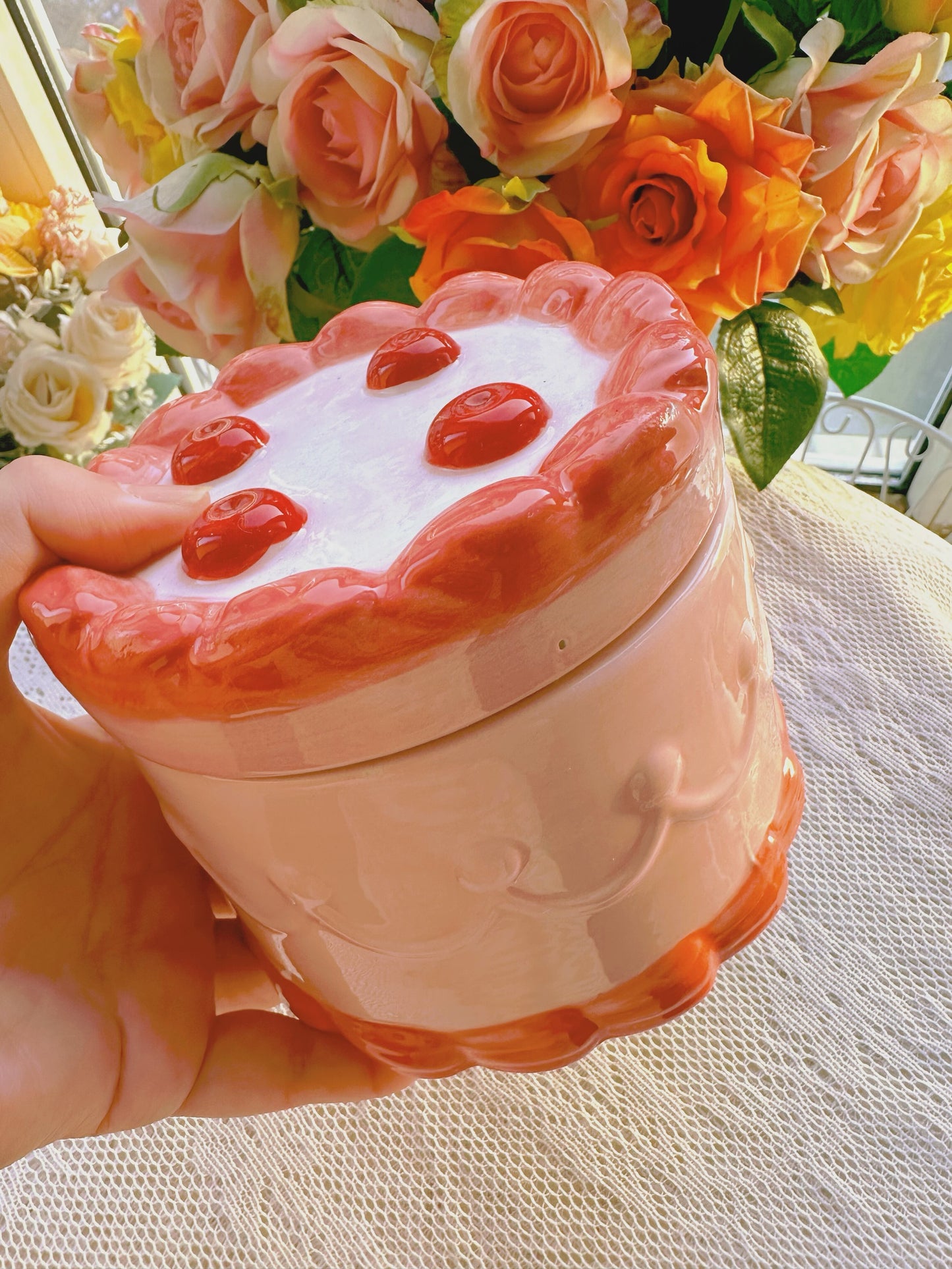 Cream White Cake Jewelry Box
