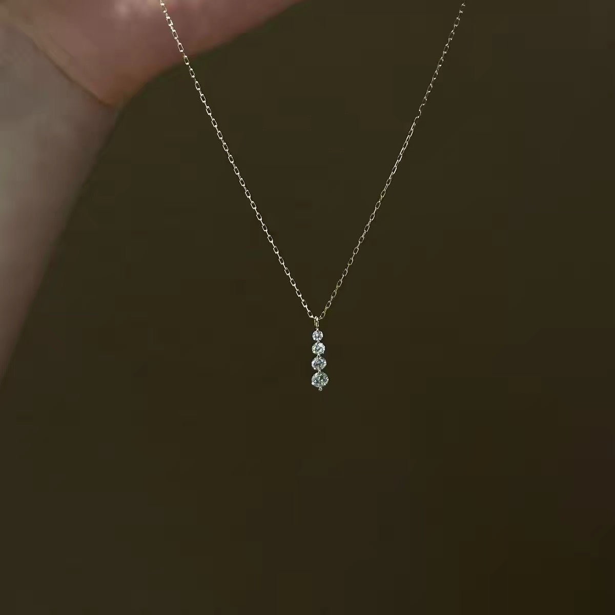 Crystal Trail Pendant Necklace