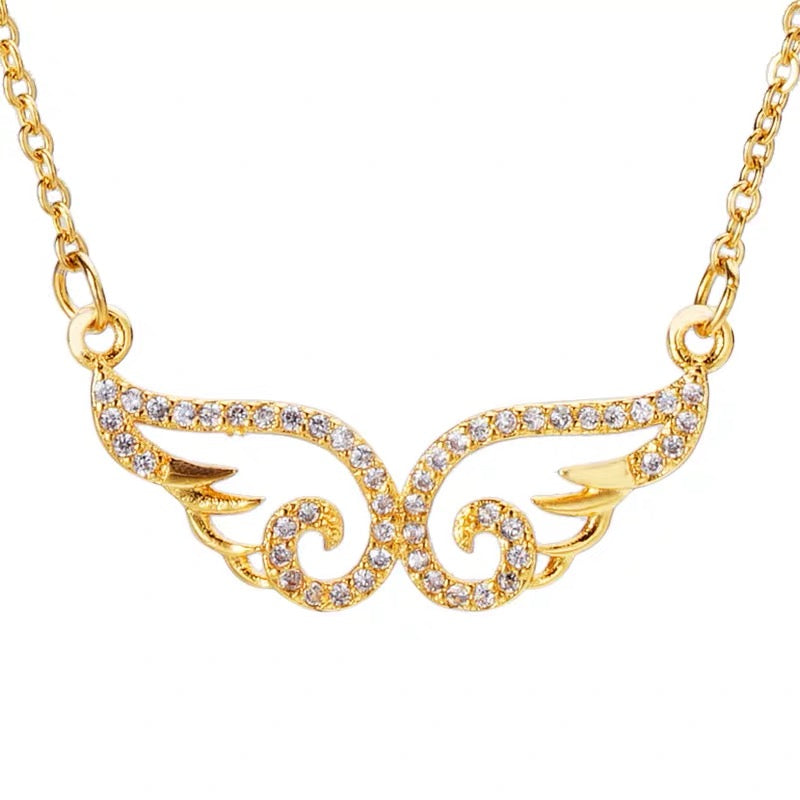 Pave Angel Wings Necklace