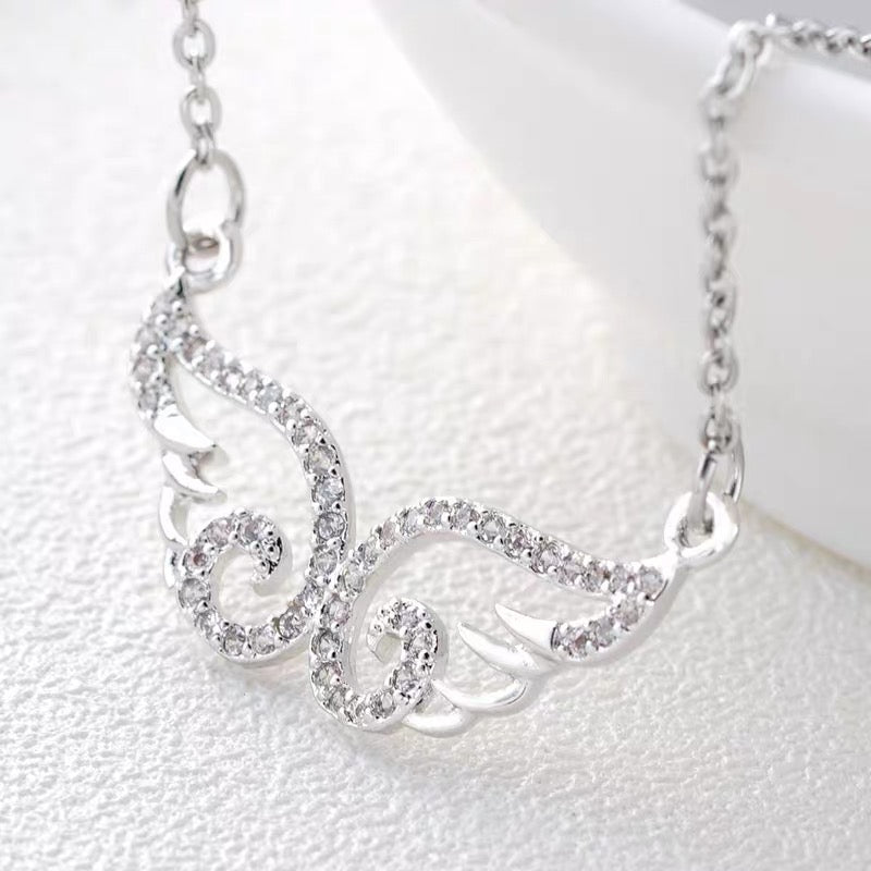 Pave Angel Wings Necklace