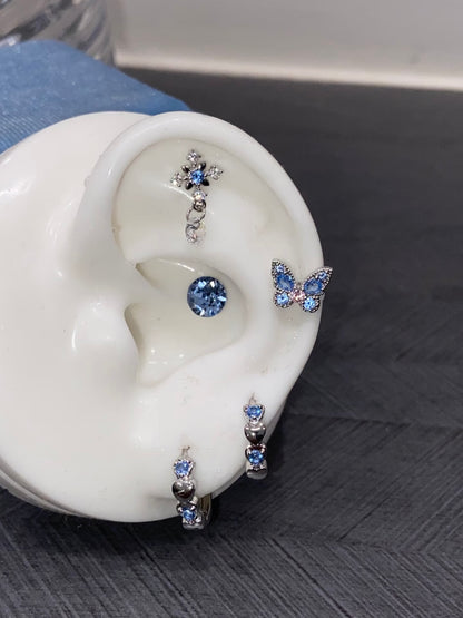 Blue Butterfly Premade Earring Stack