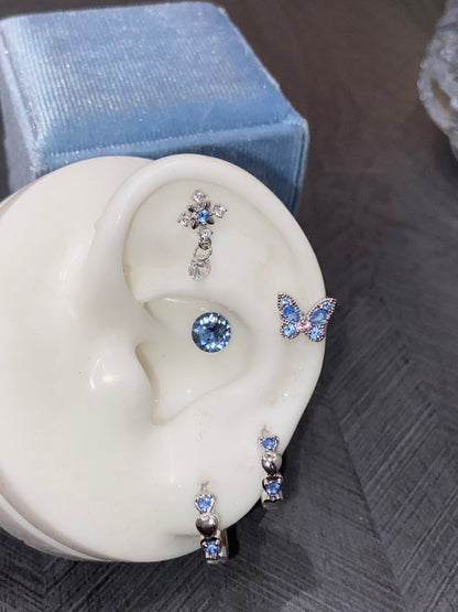 Blue Butterfly Premade Earring Stack