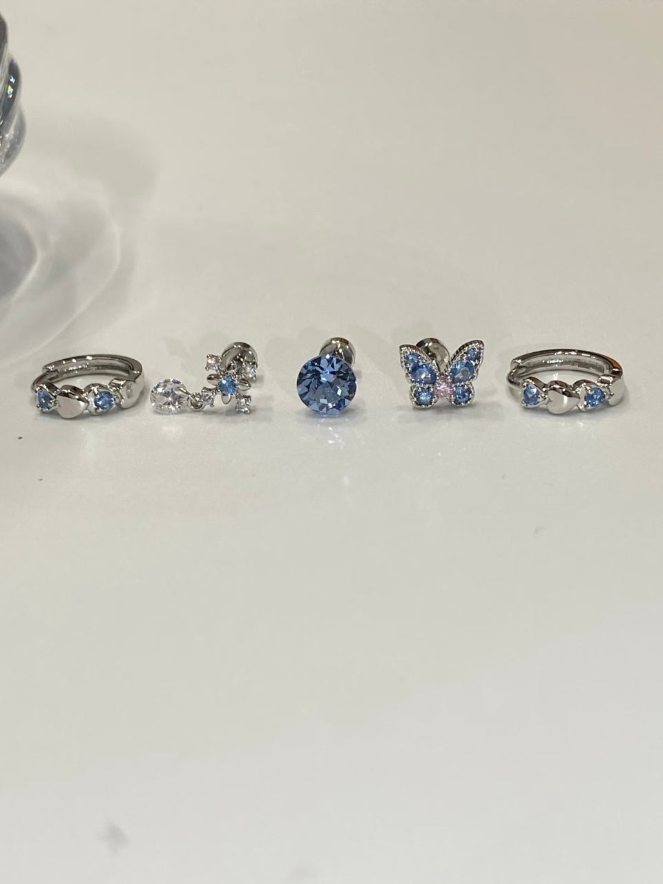 Blue Butterfly Premade Earring Stack