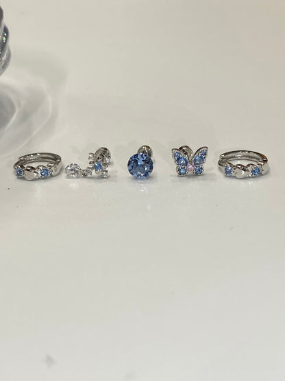 Blue Butterfly Premade Earring Stack