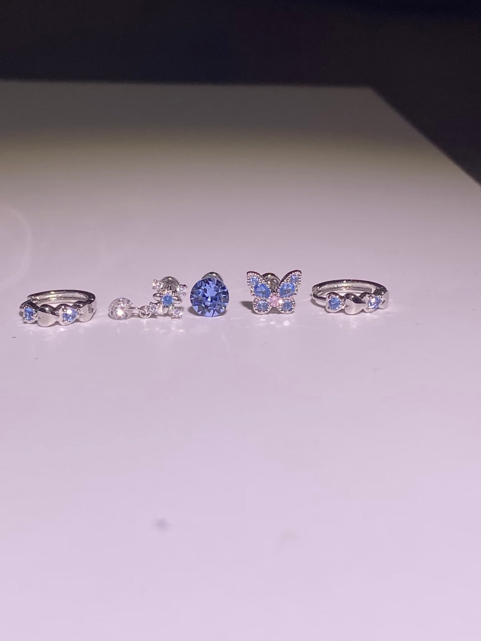 Blue Butterfly Premade Earring Stack