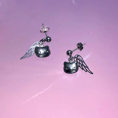 Angel Wing Kitty Earrings