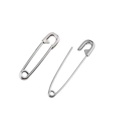 Silver Safety Pin Industrial Earring