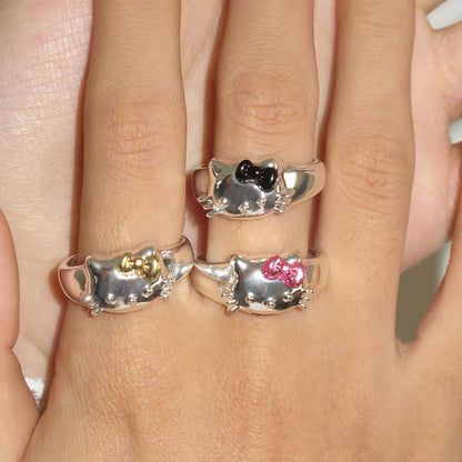 Silver Hello Kitty Ring