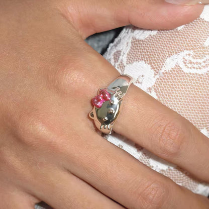 Silver Hello Kitty Ring