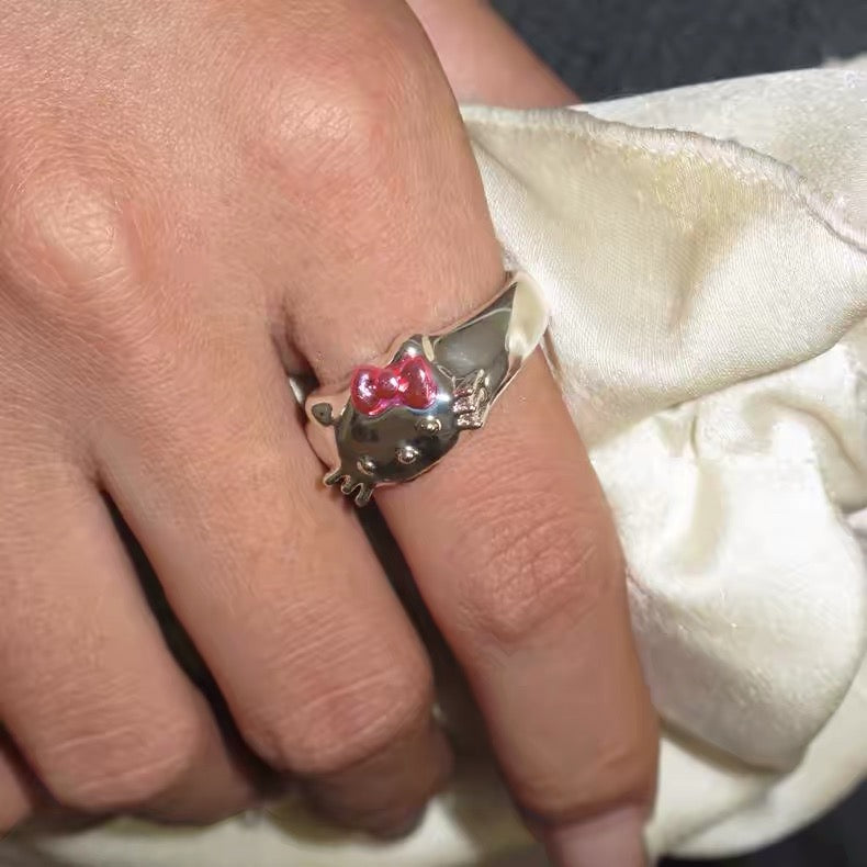 Silver Hello Kitty Ring