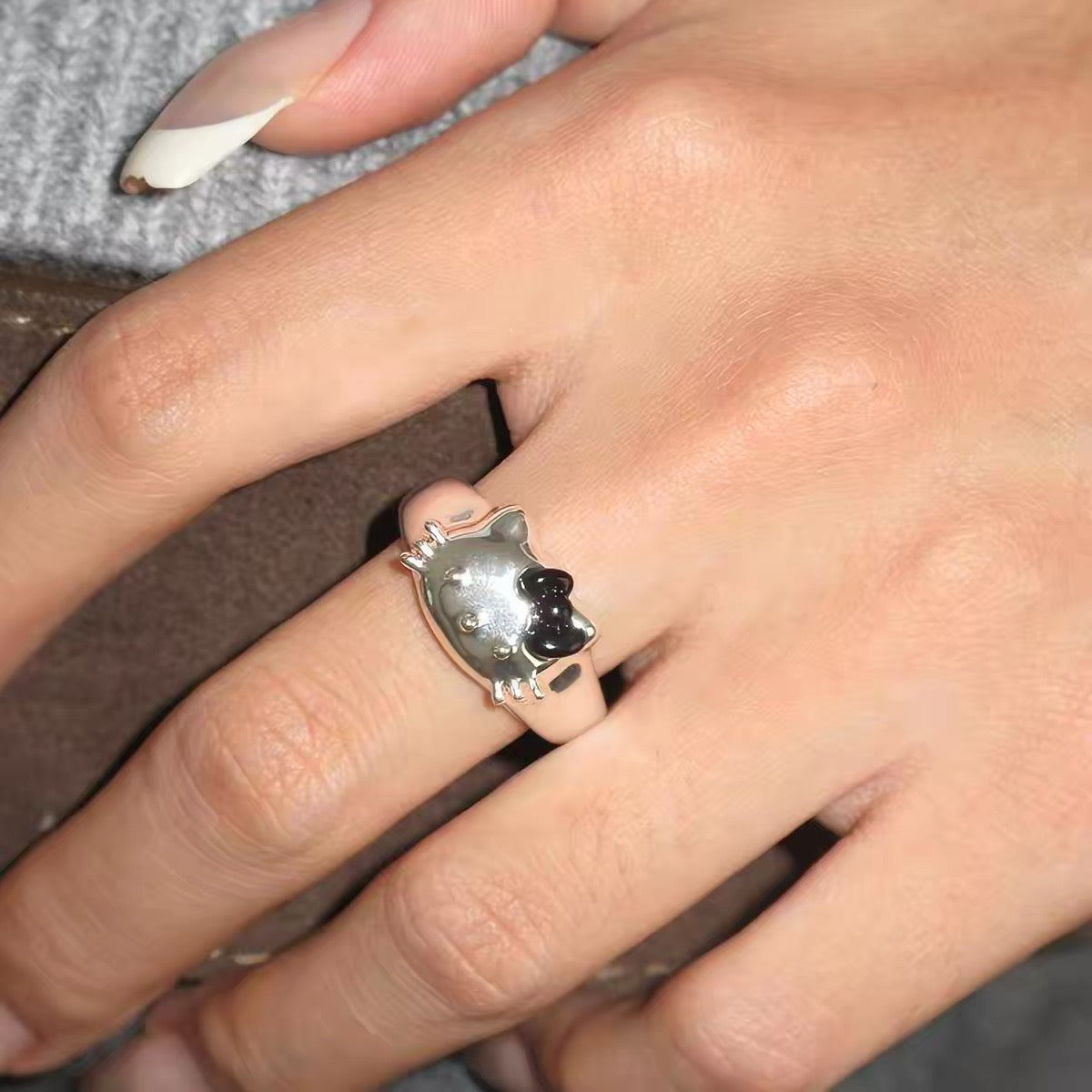 Silver Hello Kitty Ring